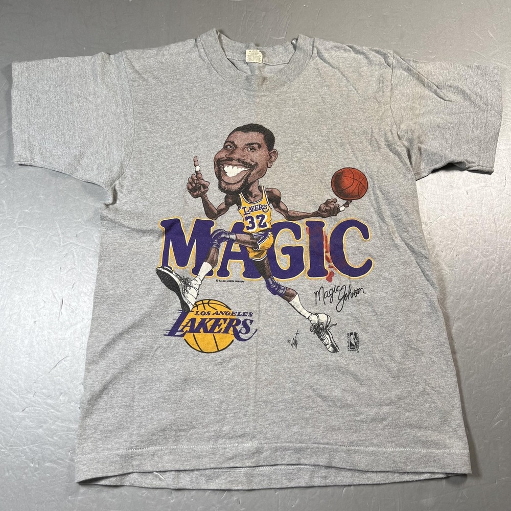 Vintage Los Angeles Lakers Shirt Mens Medium NBA Basketball Magic‎ Johnson 90s